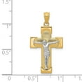 thumbnail image 4 of 14k Two-tone Gold INRI Crucifix Cross Pendant, 4 of 4