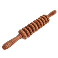 thumbnail image 1 of Wooden Back Massage Roller Meridian Massager Eliminate Fatigue Reduce Fat Relieve Muscles Wine Red, 1 of 1