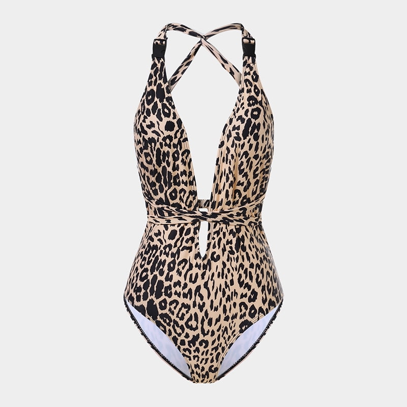 Sexy Womens Leopard Printed Bodysuit Swimwear Swimsuits Monokini Bikini