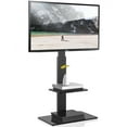 thumbnail image 7 of FITUEYES Tall Floor TV Stand with Swivel Mount, Corner TV Stand for 32 to 65 inch, Fit Samsung Vizio TCL LED LCD Flat Screen TVs, Height Adjustable Black TV Mount for Small Room, TT207001MB-1, 7 of 7