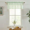 thumbnail image 3 of THD Joelle Floral Rod Pocket Lace Semi Sheer Voile Short Valance for Small Windows, Kitchen & Bathroom - 54 x 18 Inch Long (Seafoam Green Valance), 3 of 6