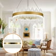 thumbnail image 7 of EAYSG Modern Crystal Chandelier, Round Crystal Gold LED Hanging Ceiling Light Adjustable Height, 3-Way Dimmable Pendant Lights Fixture 23.6 inch, 7 of 7