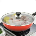 thumbnail image 4 of YaoZQ Universal Glass Pot Lid, Heat Resistant Pan Cover with Steam Vent, Stainless Steel Rim Replacement, White Knob, 8.3 inch, 4 of 7