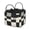 Black White Geometric Print, variant on HELLHERO Brown Patchwork Print Soft Storage Hamper, Large Capacity Quilted Storage Basket Polyester Quilted Laundry Basket for Bedroom