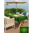 thumbnail image 5 of Outdoor Tablecloth with Umbrella Hole for Patio/Picnic/Party/Camping, Green Football Field Waterproof Table Cloth Rectangle Table Cover Washable, Center Circle Soccer Ball (52"x 70"), 5 of 9