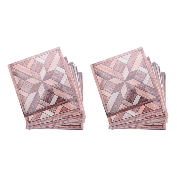 40Pcs Wood Grain Pattern Tile Sticker Self Adhesive Tiles Art Diagonal 3D Floor Sticker for Bathroom Kitchen Decor