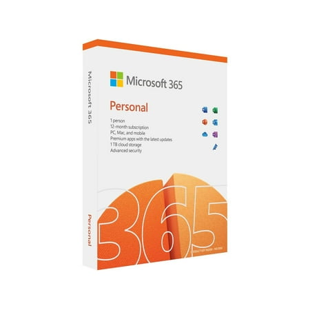 Microsoft 365 Personal | 12-Month Subscription, 1 Person | Premium Office Apps | 1TB OneDrive Cloud Storage | PC/Mac Keycard