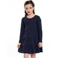 thumbnail image 5 of Arshiner Girls' Super Soft Cotton Long Sleeve Tiered Dress, 5 of 10