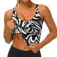 thumbnail image 4 of Lsque Leopard And Zebra 2 Printed Women'S Sports Bra, Compression, Moisture Wicking, High-Impact Sports Bra For Women,Supportive sports bra-XX-Large, 4 of 9