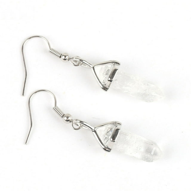 Women Hexagonal Reiki Natural GemStone Bead Drop Earring Decoration Jewelry