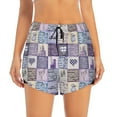 thumbnail image 2 of Goofa Lavender Flowers Printed Women 2 in 1 Running Shorts,Quick Dry Athletic Workout Shorts,High Waisted Athletic Shorts with Liner Pockets-Large, 2 of 9