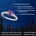 thumbnail image 2 of Gem Stone King 10K Two Tone Gold Purple Amethyst and Lab Grown Diamond Engagement Ring for Women | 0.95 Cttw | Oval 7X5MM | Gemstone February Birthstone | Size 7, 2 of 6