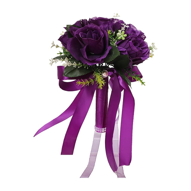 WMQPNNS New Trending Valentine's Day Romantic Wedding Bouquet Silk Roses Bridal Wedding Hand Bouquet Bridesmaid Holding Artificial Flowers Eternal Flower Love Gift Todays Deals Clearance Sale