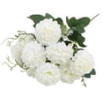 thumbnail image 2 of Artificial Hydrangea Flower Bouquet, Artificial Flowers Ball Hydrangea Chrysanthemum Plants Bouquet Ornament Home Decor Hotel Room Desk Vase Wedding Party Decoration, 2 of 3