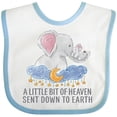 thumbnail image 3 of Inktastic A Little Bit of Heaven Sent Down to Earth Cute Elephants Boys or Girls Baby Bib, 3 of 4