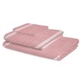 Pink Linen Bath Towels Set of 3 with Bath Towel Hand Towel Washcloth ...