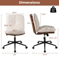 thumbnail image 3 of Costway Armless Home Office Chair with Rocking Backrest Swivel & Height Adjustable Seat, 3 of 10