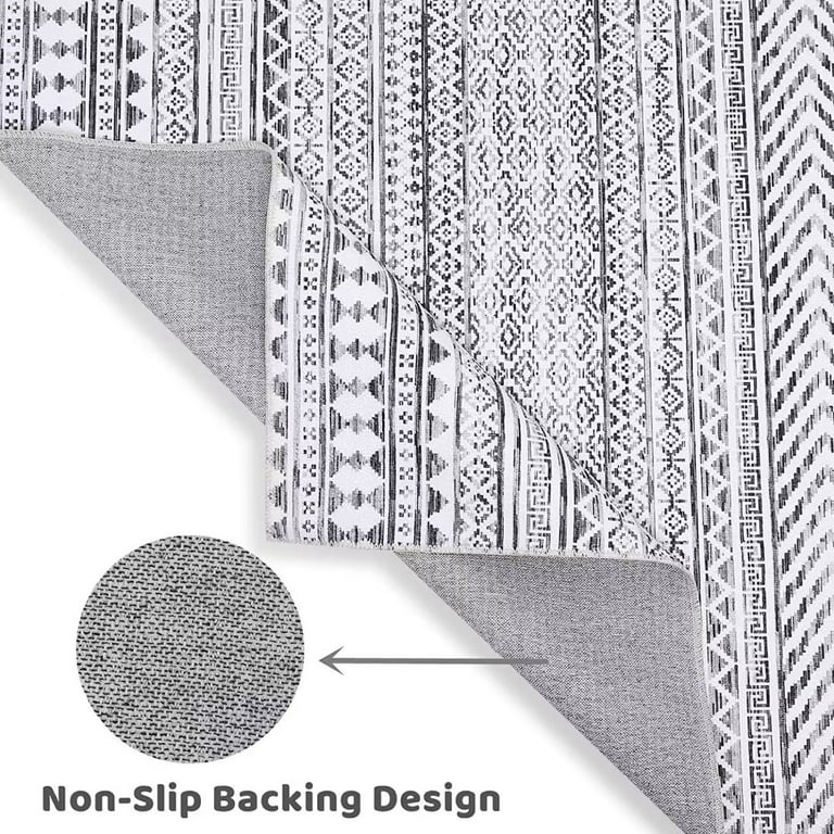 HR Print Bohemian Area Rug - Non-Slip Rubber Backing, Traditional Pattern,  Flat Texture, Polyester - On Sale - Bed Bath & Beyond - 38416210