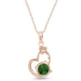 thumbnail image 3 of AFFY Valentine's Day Gift Round Shape Simulated Emerald Heart Pendant Necklaces In 925 Sterling Silver, 3 of 5