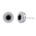 thumbnail image 1 of Center Black and White Diamond Halo Earrings in 10K White Gold (1 cttw), 1 of 2