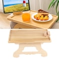 thumbnail image 5 of Mesa con Clip para brazo de sofá, reposabrazos plegable de madera con Clip en bandeja, mesa con soporte para teléfono para sofás reclinables rectangulares, 5 of 5