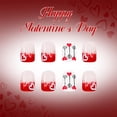 thumbnail image 2 of Uñas postizas adhesivas WFBBKP 24 piezas rojo glitter corazones de San Valentín, 2 of 7