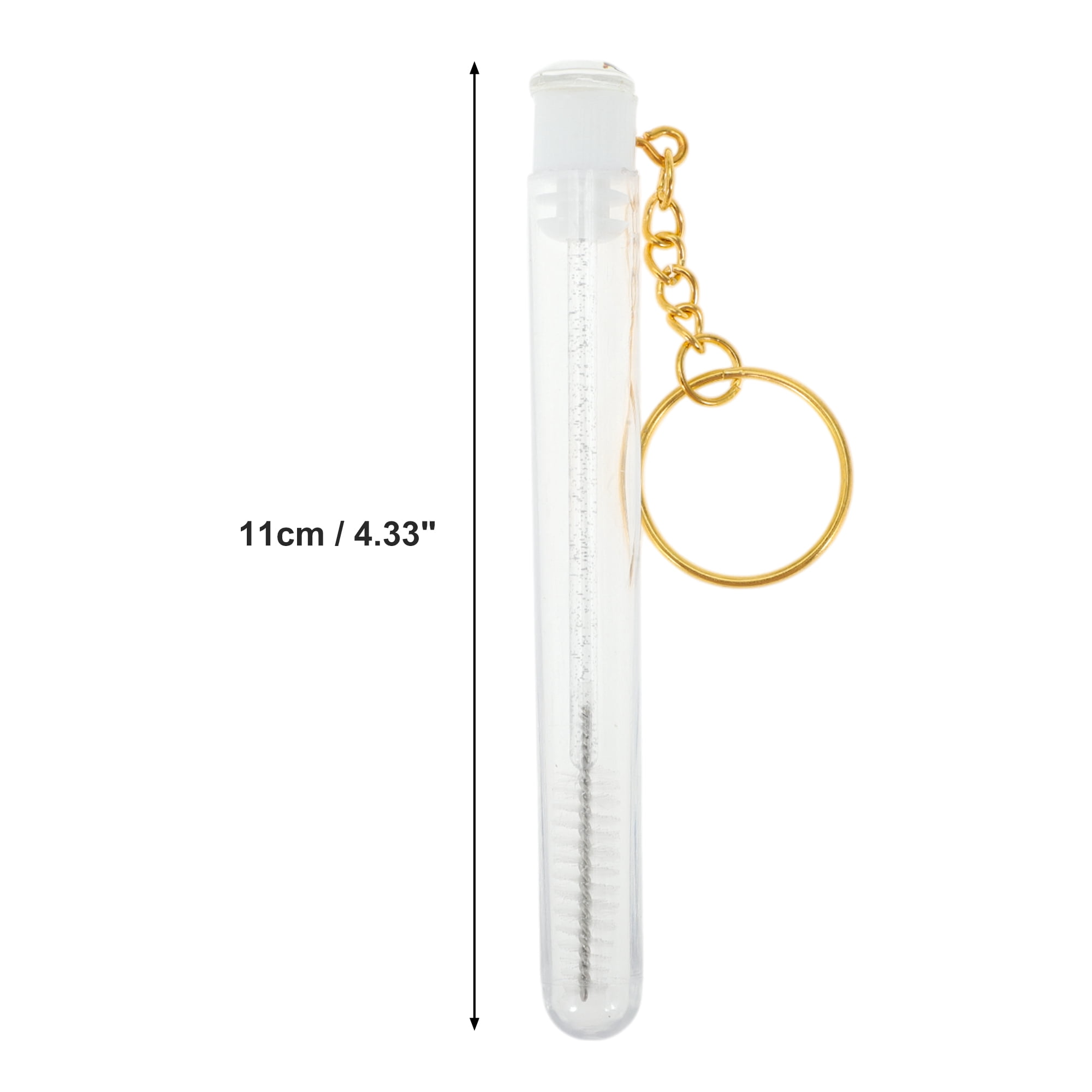 Unique Bargains 1 Pc Compact Eyelash Brush in Tube Design with Gold-Tone Buckle White