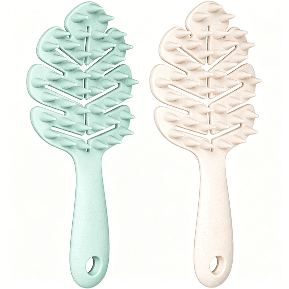 GASTROPOD Scalp Massager Brush 2-Pack,Leaf-Grip Shampoo Scrubber for Deep Clean&Hair Care,Gentle for All Hair Types,Silicone Scalp Massager