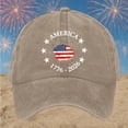 thumbnail image 2 of AJGRHE Unisex Baseball Cap Independence Day Print Soft Peak Sun Hat Outdoor Classic Casual Daily Wear Adjustable Khaki One Size, 2 of 4