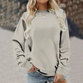 thumbnail image 4 of Lolmot Women's Lightweight Crewneck Sweatshirt Casual Loose Solid Color Pullover Hoodie Long Sleeve Tops Plus Size Tunic Blouse, 4 of 6