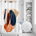 thumbnail image 2 of No Hook Shower Curtain, Navy Blue Burnt Orange Shower Curtains for Bathroom with See Through Top Window, Abstract Contemporary Geometric Waterproof & Washable Bath Curtain Small Stall 36"x78", 2 of 9