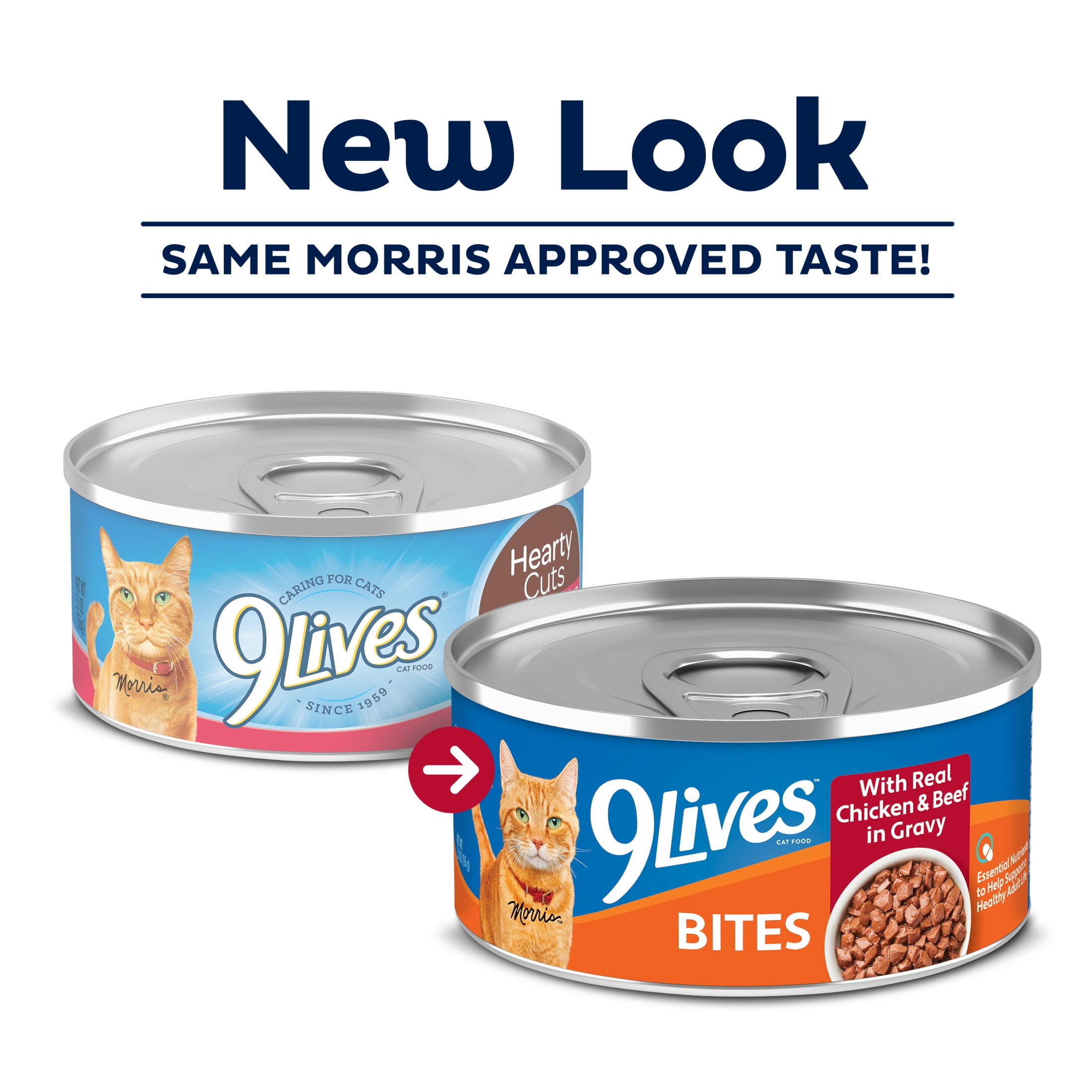 (12 pack) 9Lives Bites Wet Cat Food With Real Chicken & Beef in Gravy, 5.5 oz. Can