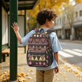 thumbnail image 6 of Geometric Triangle Brown Pattern 17" School Backpacks for Teens,Waterproof Oxford Fabric,S-Shape Padded Straps for School,Travel,Hiking,Camping, 6 of 6