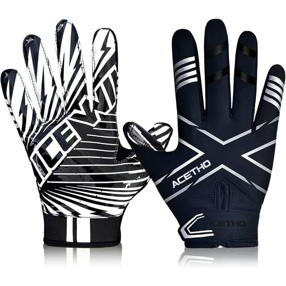 Football Gloves Adult Youth Football Receiver Gloves,Enhanced Performance Football Gloves and Tacky Silicone Grip Football Gloves for Adult and Kids