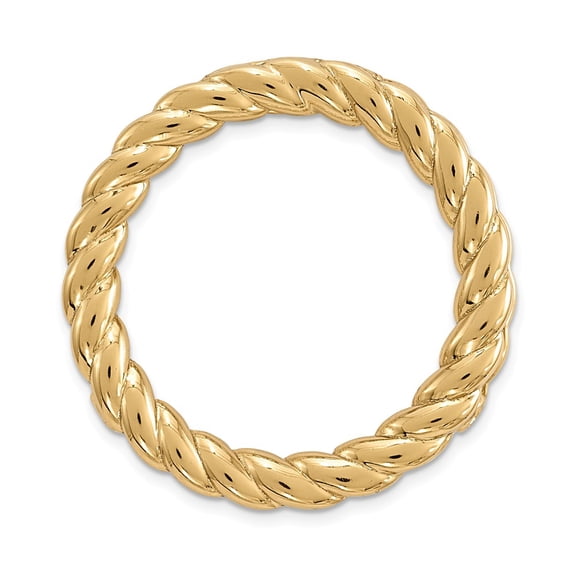 White Sterling Silver Charm Pendant Stackable Expressions Gold-Tone Med Polished Chain Slide