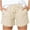 Beige, variant on Plus Size Shorts Sevevn Womens Plus Size Drawstring Casual Elastic Waist Pocket Loose Solid Shorts Pants