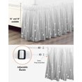 thumbnail image 3 of Gray Flower Wrap Around Bed Skirts for Queen Bed 18" Drop,Bed Skirt with Adjustable Elastic Belt Dust Ruffle Bed Valance for Bedroom Hotel Geometric Stripe Gradient Branch Minimalist Bed Frame Cover, 3 of 7