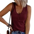 thumbnail image 2 of WAYUTE Women's Tank Tops V Neck Undershirt Sleeveless Button Down Casual Slim Fit Undershirt T Shirt Classic Outdoor Streetwear, 2 of 6