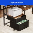 thumbnail image 3 of Casacomoda 75 inch L Shaped Desk with Power Outlets,Gaming Desk with Monitor Shelf,Computer Desk with File Drawer,Home Office Desk with Printer Stand & Storage Shelves,Corner Desk,Vintage, 3 of 7
