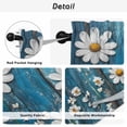 thumbnail image 5 of Blue Wooden Daisy Tier Curtains, Vintage Farmhouse Butterfly Flowers Light Filtering Kitchen Curtains, 2Pcs Rod Pocket Half Window Treatments Panels for Sink Cafe Cabinet Basement 27.5x45 Inches, 5 of 9