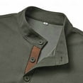 thumbnail image 6 of SDNall Men‘s Elbow Patch Shirt, Long Sleeve Casual Top with Stand Collar and Pockets, Partial Button Front, 6 of 6