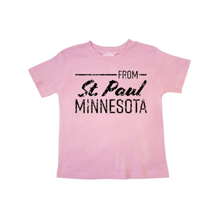 

Inktastic From St. Paul Minnesota in Black Distressed Text Gift Toddler Boy or Toddler Girl T-Shirt