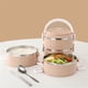 thumbnail image 4 of Toystoory Fiambrera aislada Contenedor de alimentos apilable de acero inoxidable Fiambrera grande para niños adultos a prueba de fugas, rosa, de Mostrada Rosado 2 capas, 4 of 6