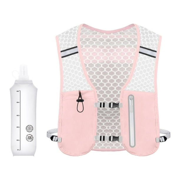 Chaleco de hidratación para correr, impermeable, de gran capacidad, mochila de agua para hombre rosa