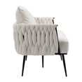thumbnail image 5 of Yesurprise Modern Comfy Leisure Accent Sofa Linen Velvet Fabric Armchair Metal Frame Accent Chair Upholstered Sofa for Living Room Reading Room Bedroom, 5 of 8