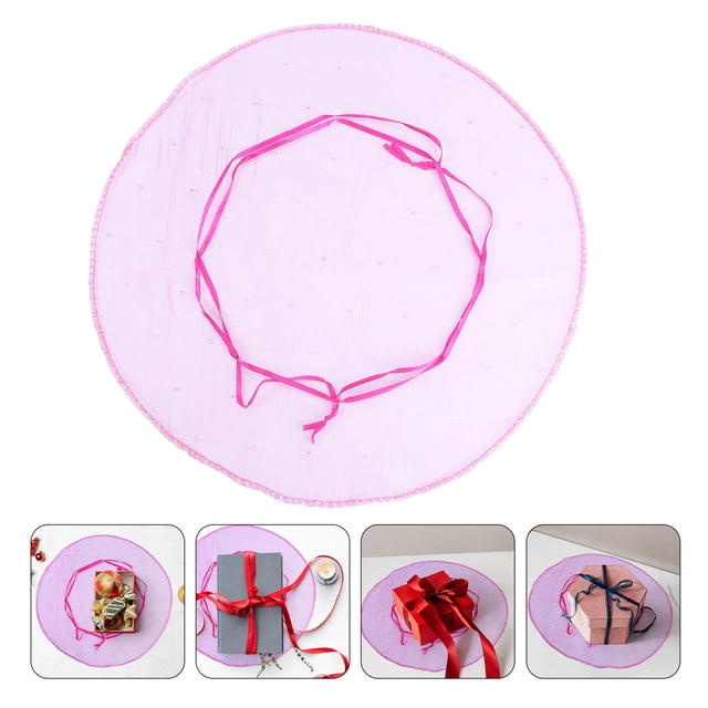 WEUVEB 50Ud Bolsa Redonda De Organza Rosa Con Lentejuelas Para Envoltura De Regalos Y Almacenamiento