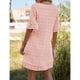thumbnail image 3 of Vestido de gasa, vestido corto de verano, vestido de lunares en V, vestido de manga corta, rendimiento impulsado, 3 of 7