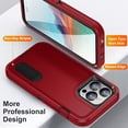 thumbnail image 3 of JTCASES Compatible with iPhone 14 Pro Max Case Heavy Duty Protective Rugged Phone Case, Full Body Anti-dust Shockproof Drop Proof Armor Durable Cover Case for iPhone 14 Pro Max 6.7 inch, Red/Black, 3 of 9