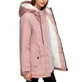 thumbnail image 2 of KANG Fleece Lined Hooded Jacket Windproof Outdoor Softshell Coat For Fall Winter Casual Warm ComfortPinkXXL, 2 of 5