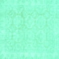 thumbnail image 1 of Ahgly Company Indoor Square Oriental Turquoise Blue Traditional Area Rugs, 8' Square, 1 of 4